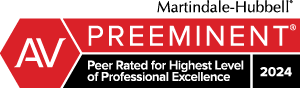 Martindale-Hubbell® logo - AV Peer Rated for Highest Level of Professional Excellence - 2024